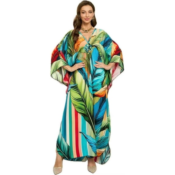 CFCSRP Caftan for Women Plus size Beach Maxi Dresses Swimsuit Cover Up Kaftan Swimwear