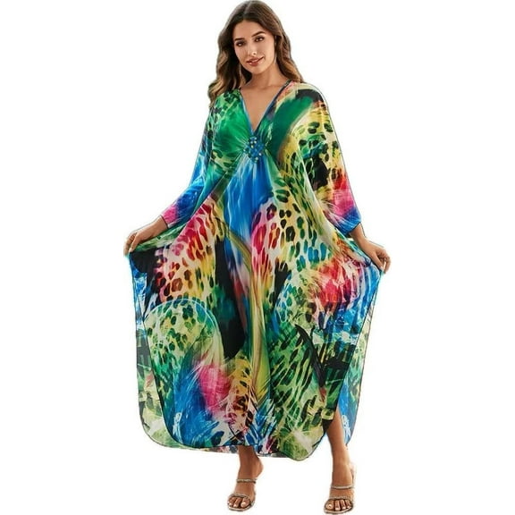 CFCSRP Caftans for Women Plus size Beach Maxi Dresses Swimsuit Cover Up Kaftan Swimwear
