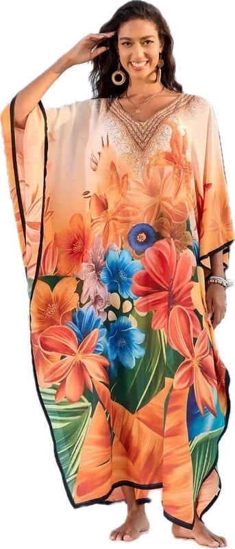 Beach Cover Up Swimsuit Swim Caftans Caftans For Women Mrs Roper Butterfly  Printing Plus Size Half