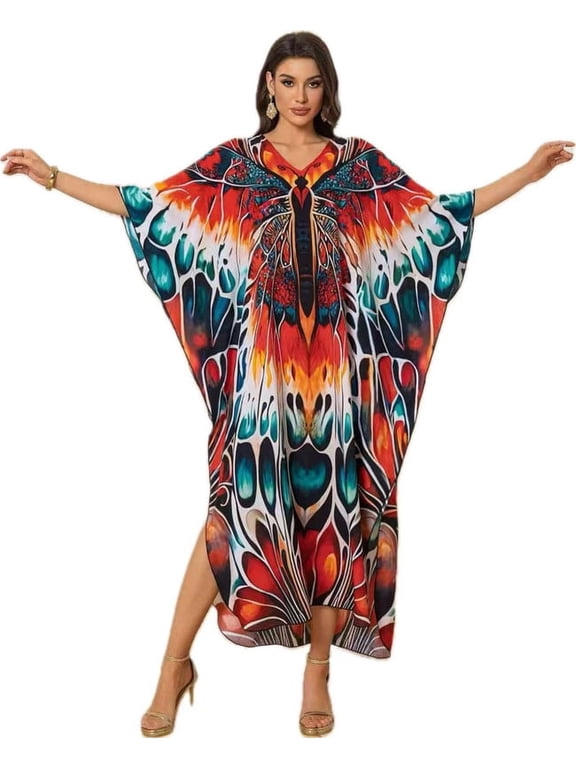 Caftans for Women Plus size Beach Maxi Dresses Swimsuit Cover Up Kaftan Swimwear