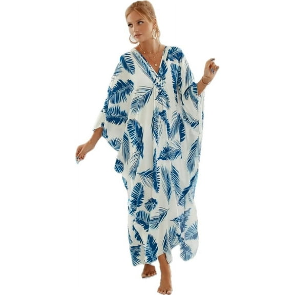 CFCSRP Caftans for Women Plus size Beach Maxi Dresses Swimsuit Cover Up Kaftan Swimwear