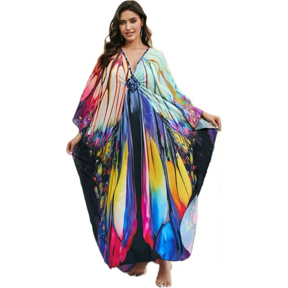 CFCSRP Caftans for Women Plus size Beach Maxi Dresses Swimsuit Cover Up Kaftan Swimwear