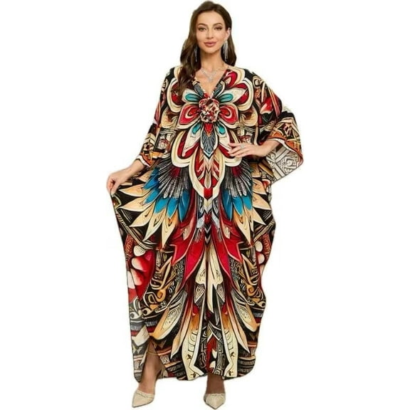 CFCSRP Plus Size Caftans Moo Moo for Women Swimsuit Cover up Summer Beach Kaftan Swimwear Maternity Dress