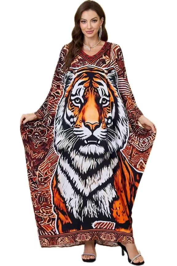 Plus Size Caftans Moo Moo for Women Swimsuit Cover up Summer Beach Kaftan Swimwear Maternity Dress