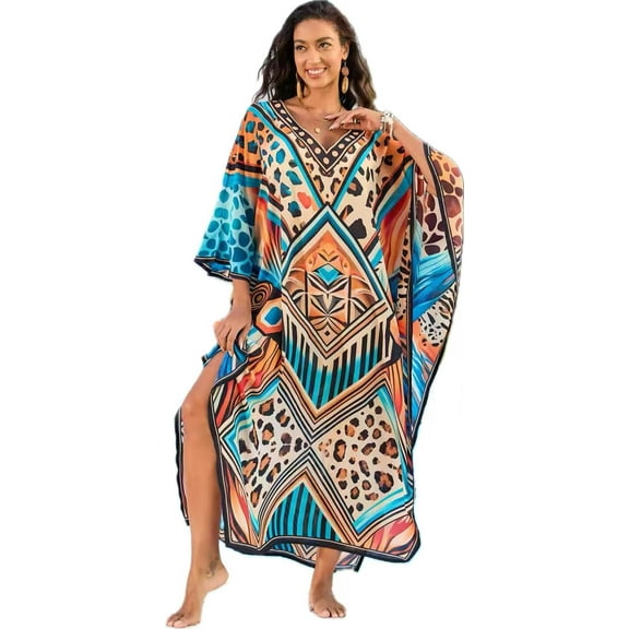 CFCSRP Plus Size Caftans Moo Moo for Women Swimsuit Cover up Summer Beach Kaftan Swimwear Maternity Dress