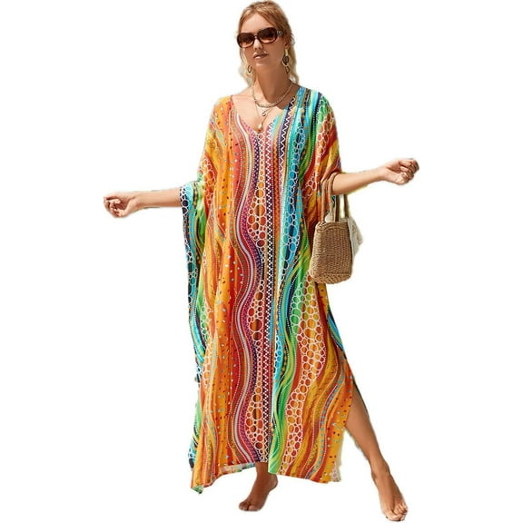 CFCSRP Women Kaftan Dresses Plus Size Moo Moo for WomenCover ups Summer Dress Maxi Long Caftan Swimsuit Bathing Suit Cover Up