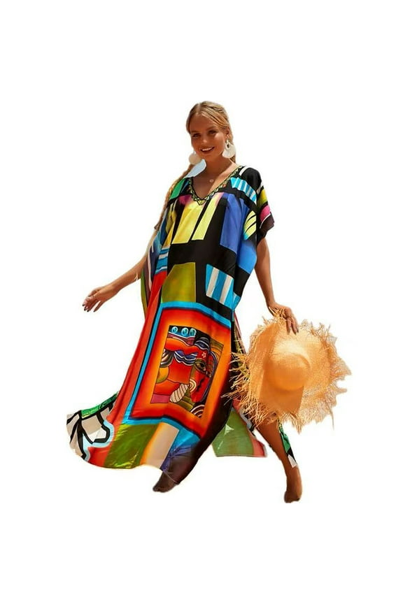 Women Kaftan Dresses Plus Size Moo Moo for WomenCover ups Summer Dress Maxi Long Caftan Swimsuit Bathing Suit Cover Up