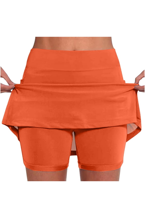 Plus Size Summer Skorts for Women Tummy Control High Waisted Athletic Tennis Golf Skirts with Pockets