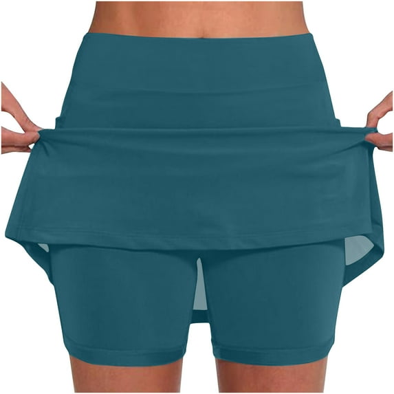 CFDRFGH Plus Size Summer Skorts for Women Tummy Control High Waisted Athletic Tennis Golf Skirts with Pockets