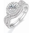 thumbnail image 1 of CFIOZYOS 1.5ct Engagement Rings for Women Round Bridal Ring Sets Cubic Zirconia Wedding Band Twisting Infinity Pave Set Size 3-12, 1 of 11