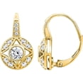 thumbnail image 1 of CFIOZYOS 14K Plated Yellow Gold, Platinum Plated 925 Sterling Silver Leverback Antique Earrings for Women | 1 Carat Round Cut Cubic Zirconia Simulated Diamond, 1 of 6