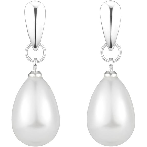 CFIOZYOS 14k Gold Plated Lightweight Pearl Earrings,Trendy Jewelry,Teardrop Hoop Earrings for Women,Pearl Drop Earrings,Elegant Jewelry for Gifts