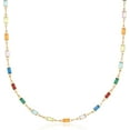 thumbnail image 1 of CFIOZYOS 18K Gold Plated Multi Stone Crystal Baguette Necklace for Women, 1 of 4