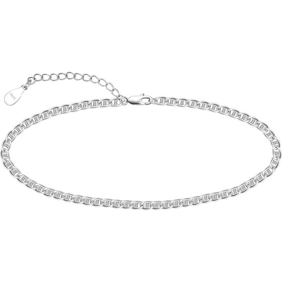 CFIOZYOS 925 Sterling Silver Ankle Bracelet Multilayer Anklets for Women Satellite, Star, Cross, Circle, Butterfly, Teardrop, Oval Disk Layered Anklet Beach Jewelry