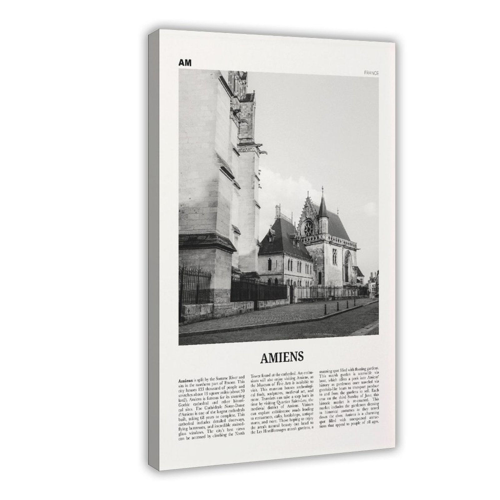CFIOZYOS Amiens Print Black And White, Amiens Wall Art, Amiens Poster ...