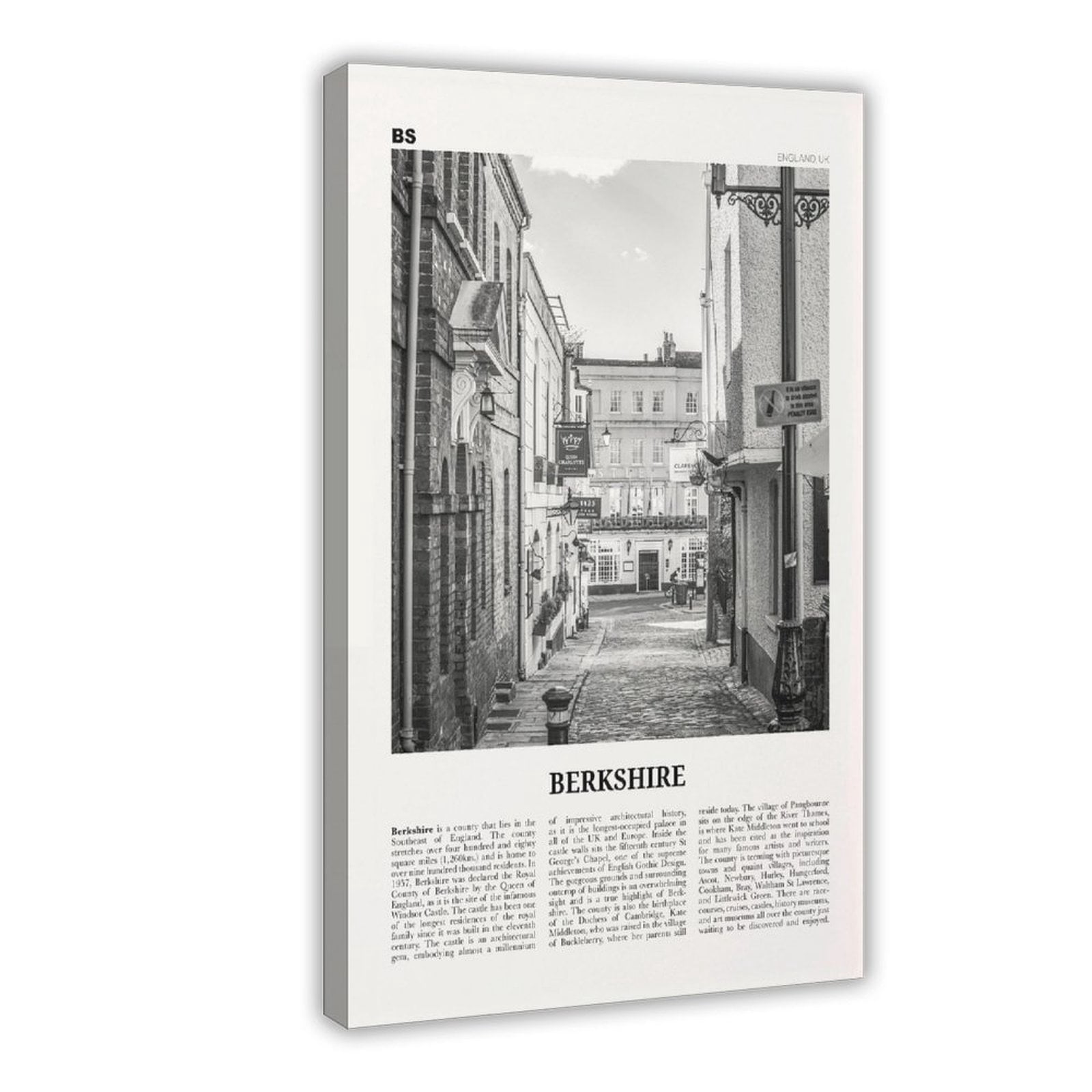 CFIOZYOS Berkshire Print Black And White, Berkshire Wall Art, Berkshire ...