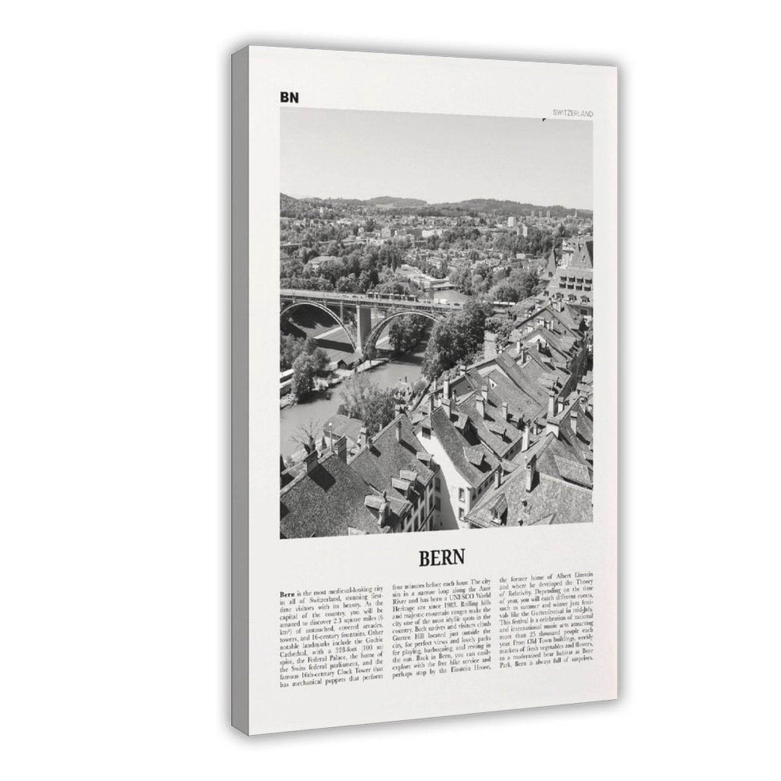 CFIOZYOS Bern Print Black And White, Bern Wall Art, Bern Poster, Bern Photo, Bern Wall Décor ...
