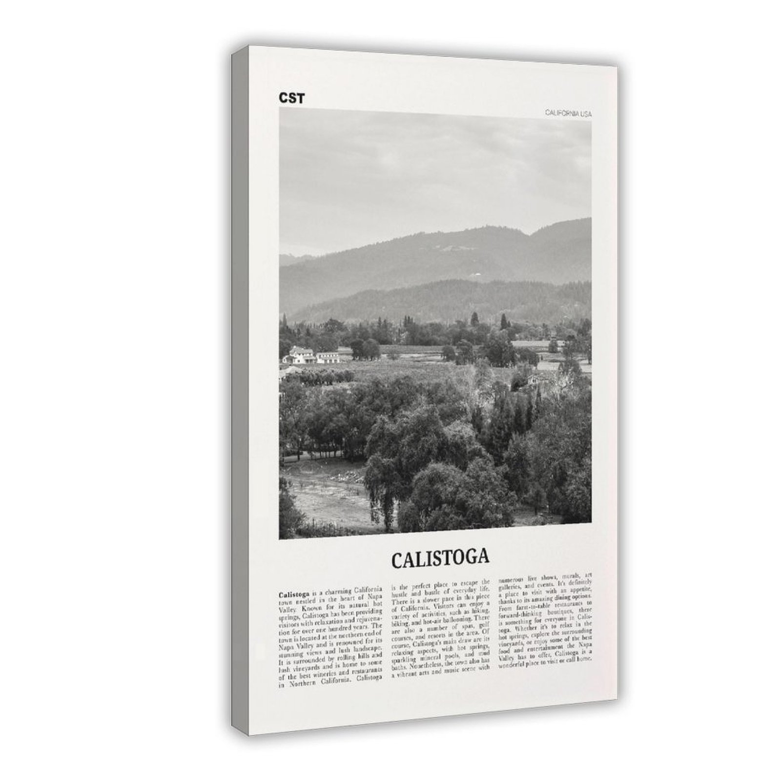 CFIOZYOS Calistoga Print Black And White, Calistoga Wall Art, Calistoga ...