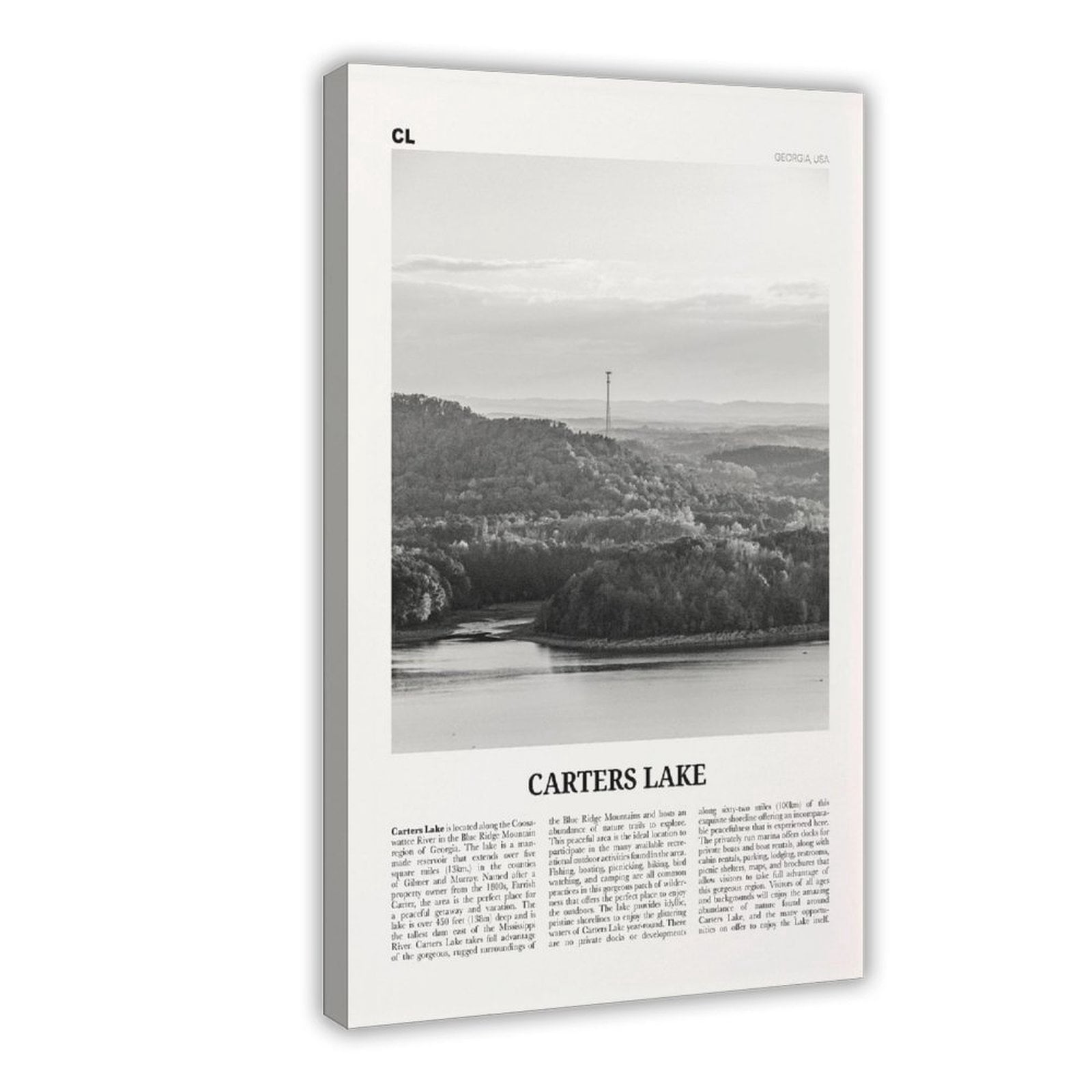 CFIOZYOS Carters Lake Print Black And White, Carters Lake Wall Art ...