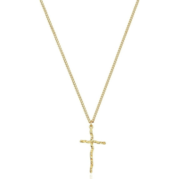 CFIOZYOS Cross Necklace Faith Pendant 14K Plated Dainty Chain Minimalist Simple Tiny God Lords Prayer Religious Jewelry