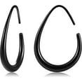 thumbnail image 1 of CFIOZYOS  Drop Hoop Earrings - 14K Gold Plated Oval Pull Through Design, 1 of 10