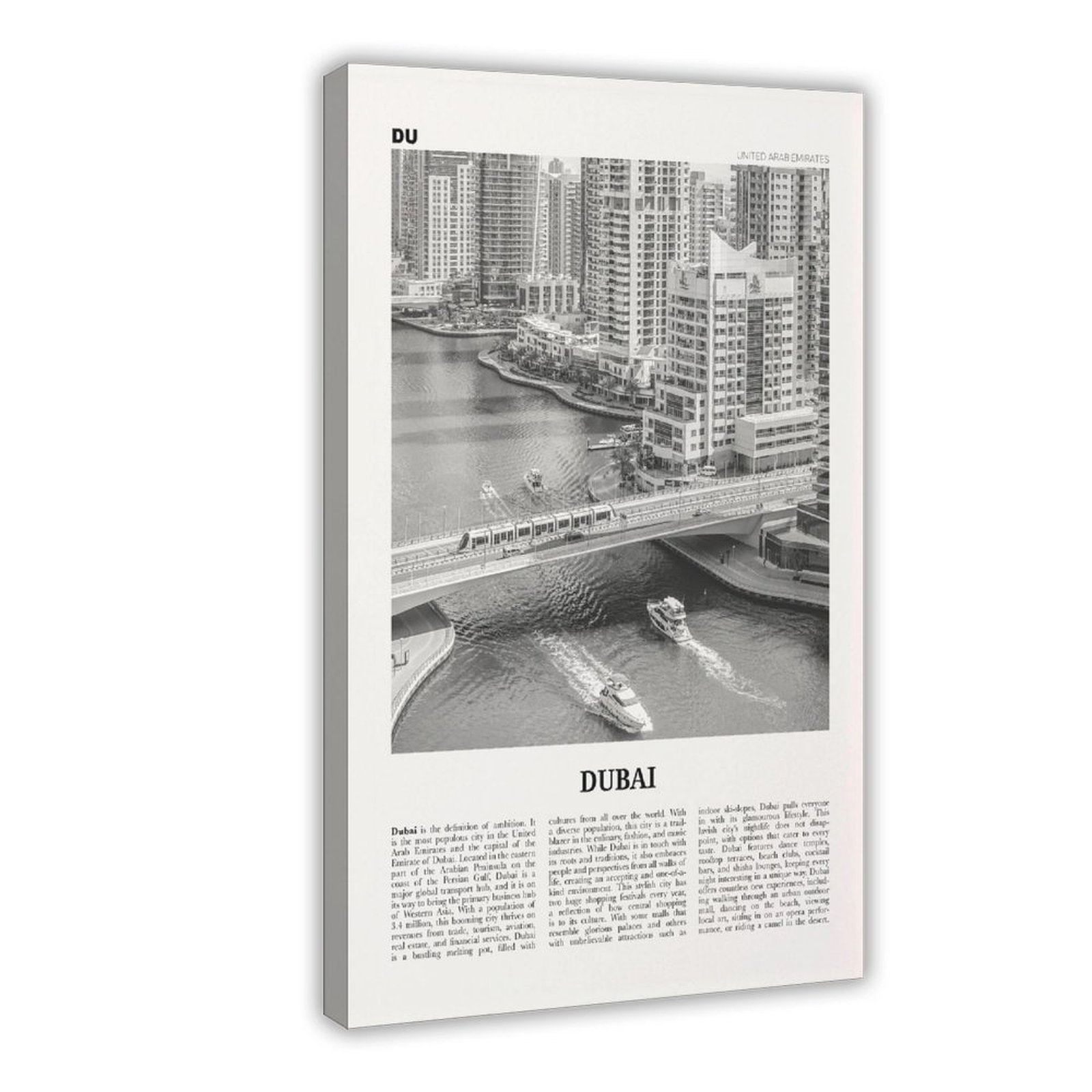 CFIOZYOS Dubai Print Black And White Downtown, Dubai Wall Art, Dubai ...