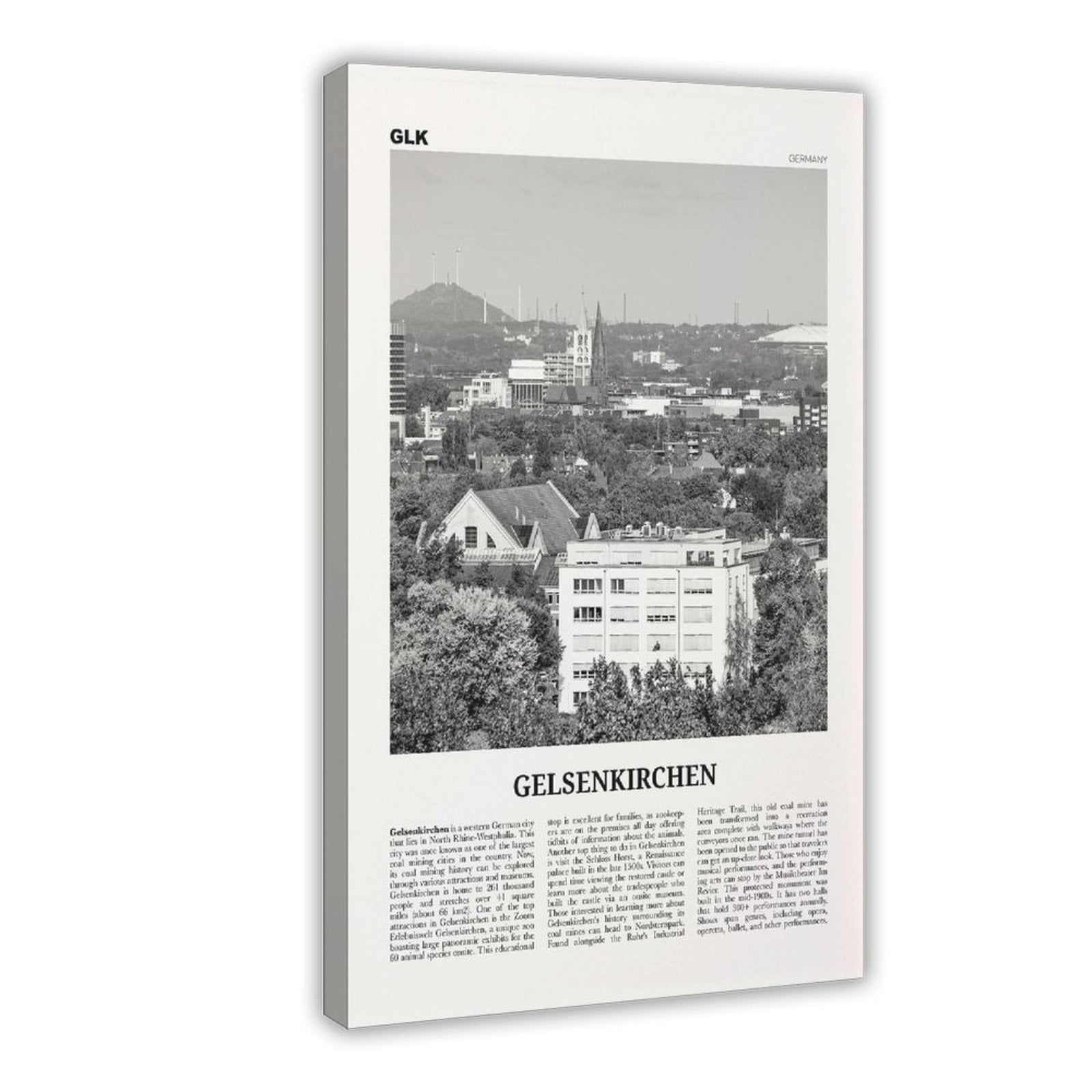 CFIOZYOS Gelsenkirchen Print Black And White, Gelsenkirchen Art ...