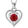 thumbnail image 1 of CFIOZYOS Heart Birthstone Pendant Necklace for Women 925 Sterling Silver Zirconia Necklaces Wedding Anniversary Birthday Mothers Day Jewelry Gifts For Her Mother Wife, 1 of 2
