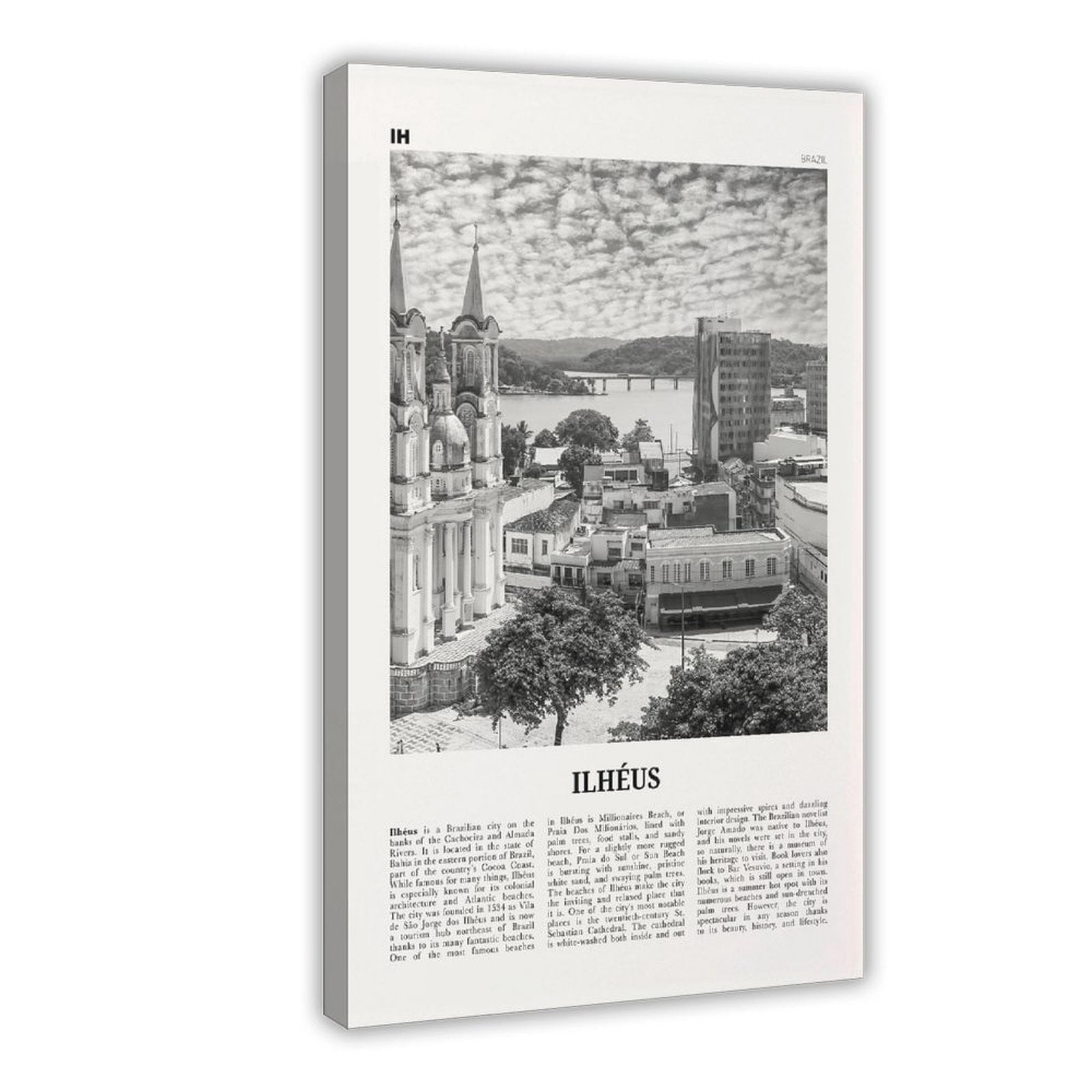 CFIOZYOS Ilheus Print Black And White, Ilheus Wall Art, Ilheus Poster ...