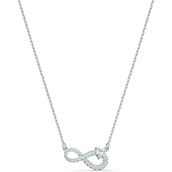 CFIOZYOS Infinity Twist Jewelry Collection, Bracelets & Necklaces, Rhodium & Rose Gold Tone Finish, Clear Crystals