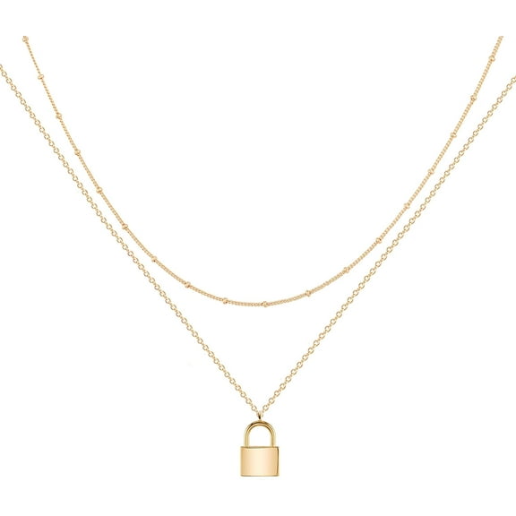CFIOZYOS Layered Heart Necklace Pendant Handmade 18k Gold Plated Dainty Gold Choker Arrow Bar Layering Long Necklace for Women