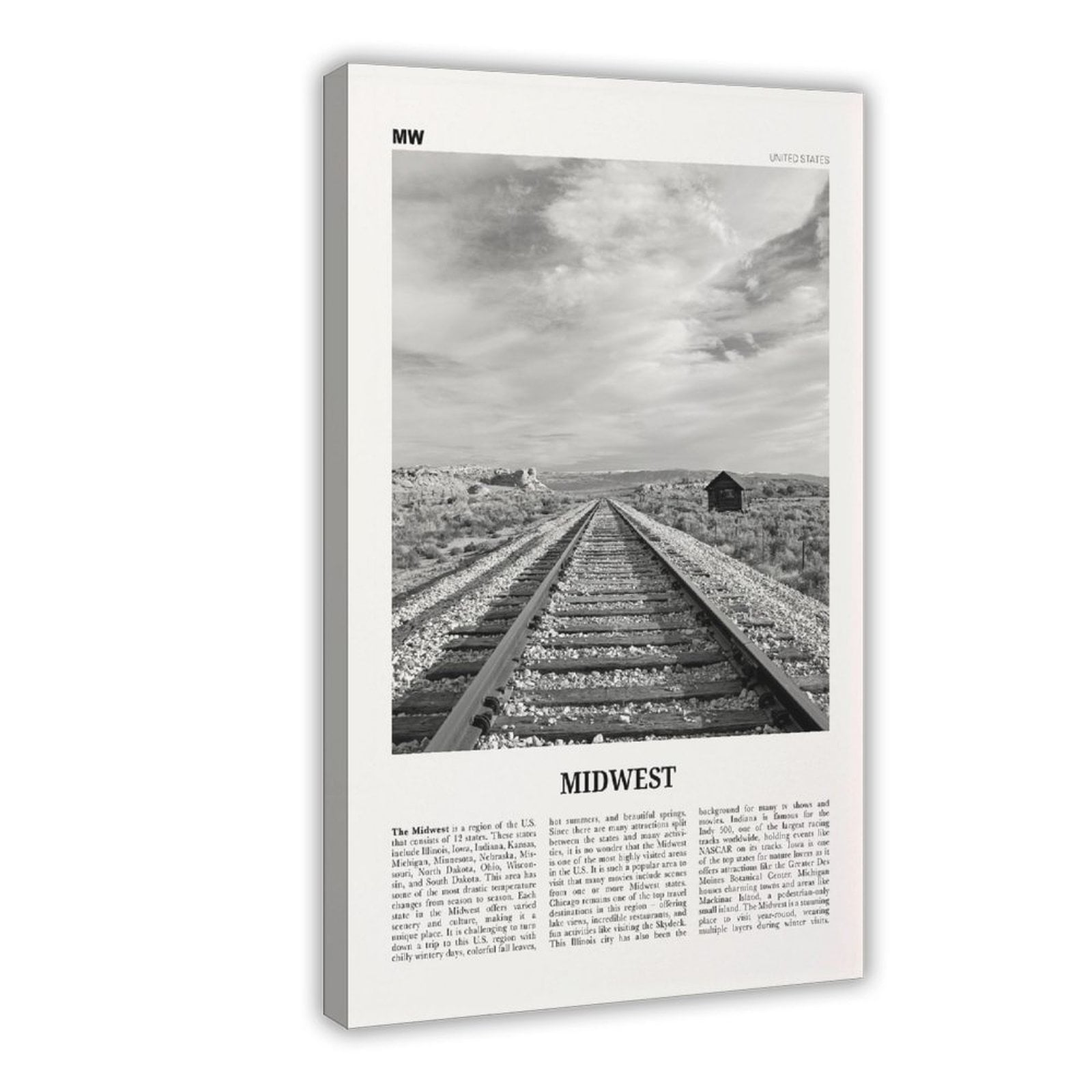 CFIOZYOS Midwest Print Black And White, Midwest Wall Art, Midwest ...