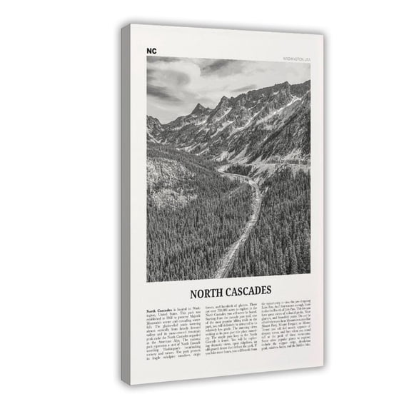 CFIOZYOS North Cascades National Park Print Black And White, North ...