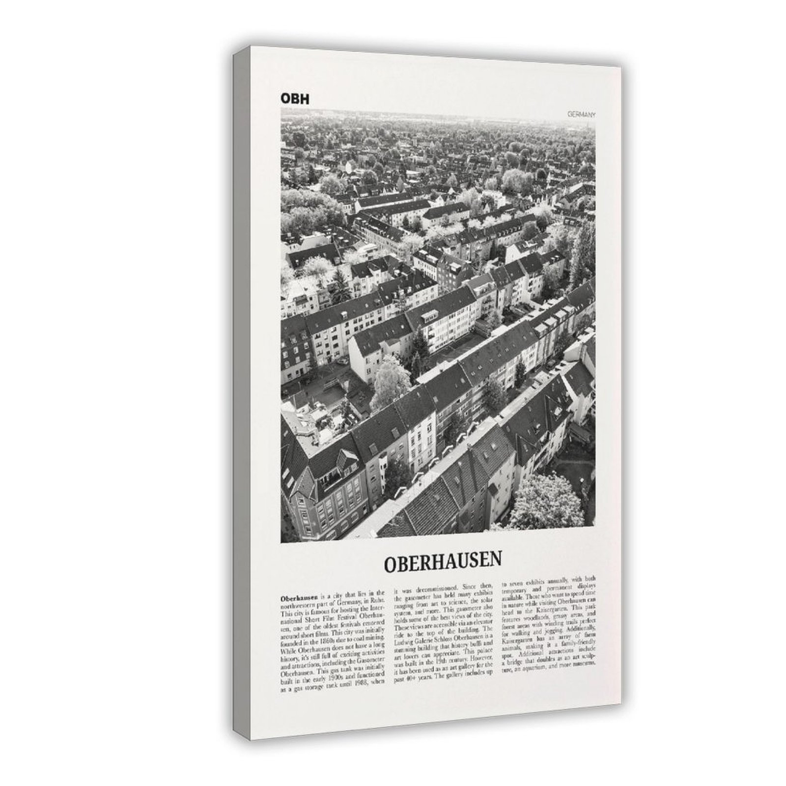 CFIOZYOS Oberhausen Print Black And White, Oberhausen Wall Art ...