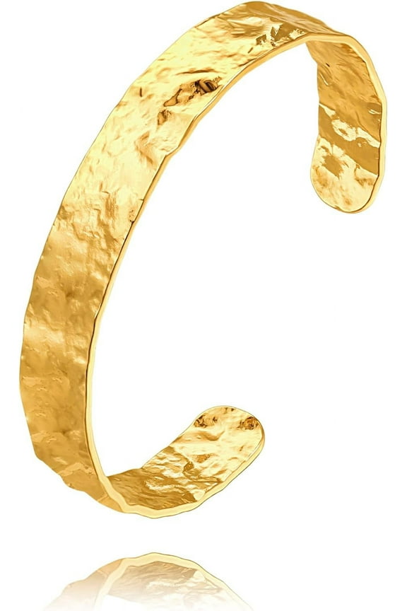 PEARL Dainty Gold Bar Bracelet for Women Simple Delicate Thin Cuff Bangle Hook Bracelet 18K Gold Plated Handmade Minimalist Jewelry