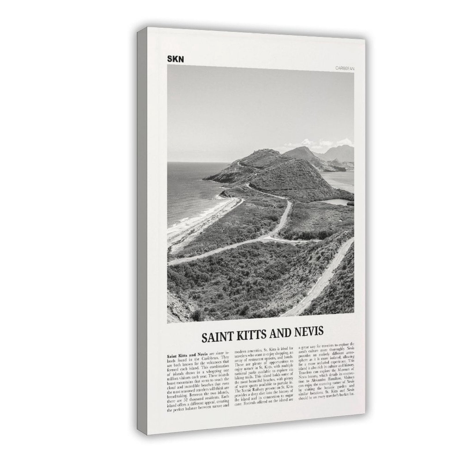 CFIOZYOS Saint Kitts And Nevis Print Black And White, Saint Kitts And ...