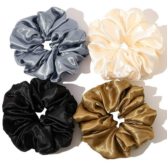 CFIOZYOS Scrunchies Hair Ties for Women - Big Silk Satin Scrunchie Exra Large Jumbo Gaint Oversized Cute Scrunchy for Curl Thick Hair Ligas Para el Cabello De Mujer Decorations