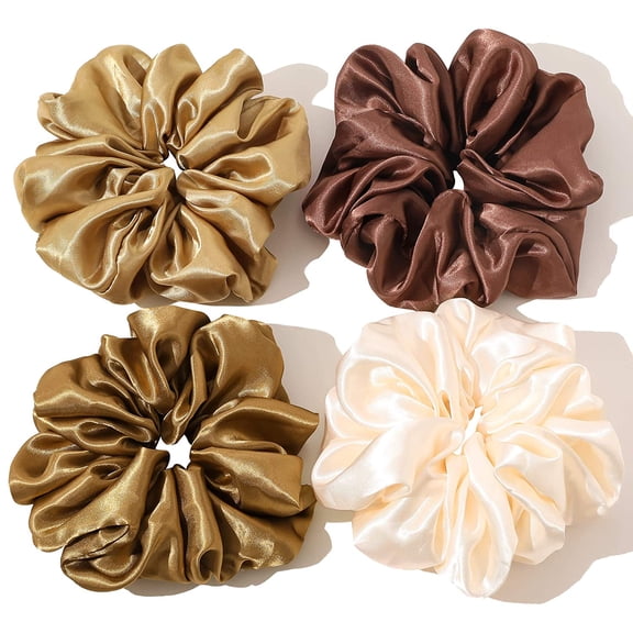 CFIOZYOS Scrunchies Hair Ties for Women - Big Silk Satin Scrunchie Exra Large Jumbo Gaint Oversized Cute Scrunchy for Curl Thick Hair Ligas Para el Cabello De Mujer Decorations