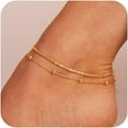 thumbnail image 1 of CFIOZYOS Silver Ankle Bracelets for Women: Dainty Layered Waterproof Anklet for Women Adjustable Womens Anklet Set Stackable Figaro Beaded Cuban Link Anklets Beach Jewelry for Women, 1 of 15