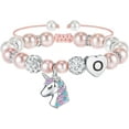 thumbnail image 1 of CFIOZYOS Unicorn Bracelet Gifts for Girls - Adjustable Pink Pearl and Rhinestone Balls Heart Initial Unicorn Bracelets Jewelry CZ Unicorn Bracelet Birthday Gifts for Girls, 1 of 8