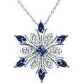 thumbnail image 1 of CFIOZYOS Women's 925 Sterling Silver Blue Crystals Snowflake Pendant Fashion Necklace Collarbone Chain, 1 of 8