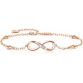 thumbnail image 1 of CFIOZYOS Womens 925 Sterling Silver Infinity Anklet Bracelet Endless Love Symbol Charm Adjustable Large Bracelet Gifts for Women, 1 of 11