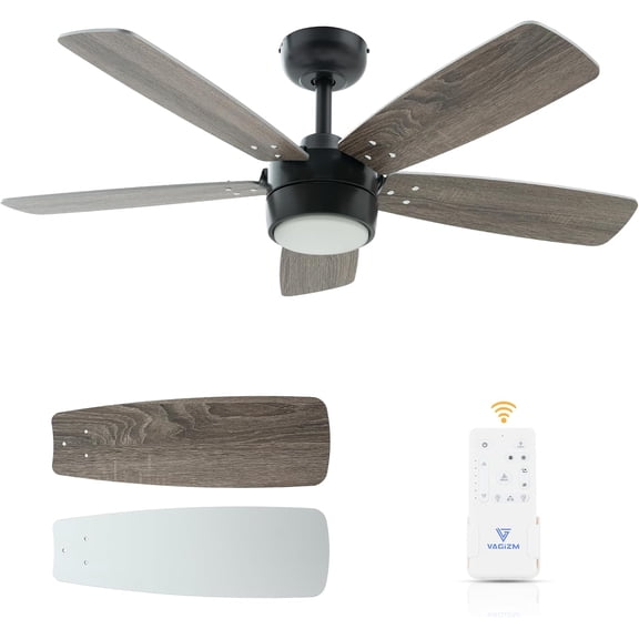 Vagizm Ceiling Fan 42'' for Bedroom: Bronze Modern Fans with Light Remote Control - Reversible Quiet DC Motor Dimmable with 6 Speeds for Home Office Indoor Outdoor Use