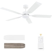 Vagizm Ceiling Fan with Light Remote 52 Inch Modern Bedroom Fans with Dimmable Tri-Color Temperature LED - Quiet Reversible DC Motor - Indoor Outdoor