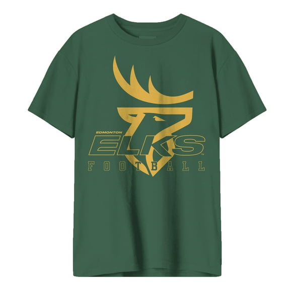 CFL Edmonton Elks Logo Outline Forest-Green Small T-Shirt