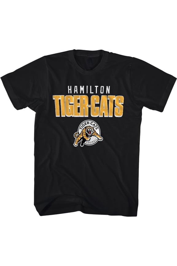 CFL Hamilton Tiger Cats Logo Black Large T-Shirt
