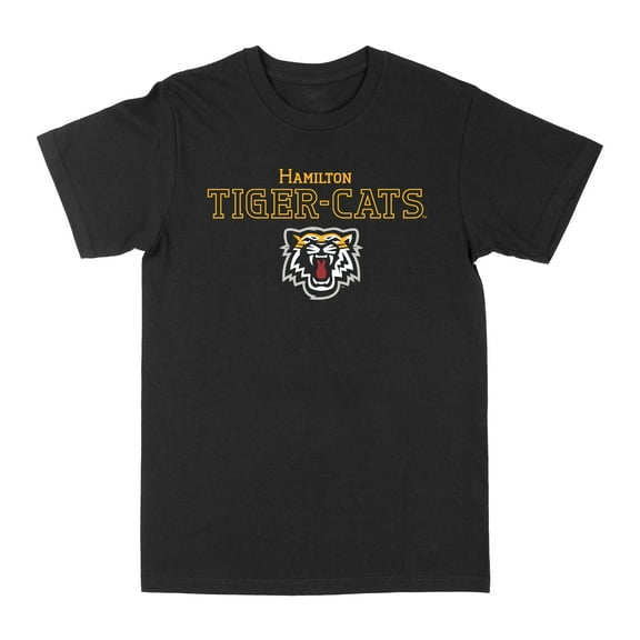 CFL Hamilton Tiger Cats Logo Face Black Medium T-Shirt