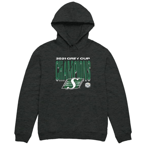 CFL Saskatchewan Roughriders Grey Cup 2021 Champions Dark-Heather Large Hoodie
