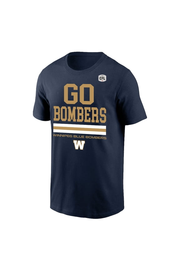 CFL Winnipeg Blue Bombers Go Bombers Navy X-Large T-Shirt