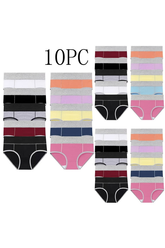 10 Pack Plus Size Briefs for Women High Waisted Seamless Underwear Comfortable Soft Cotton Butt Lift Brief Panties(Blue XXXL)